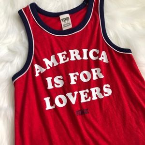 PINK Tank Top “America is for Lovers”